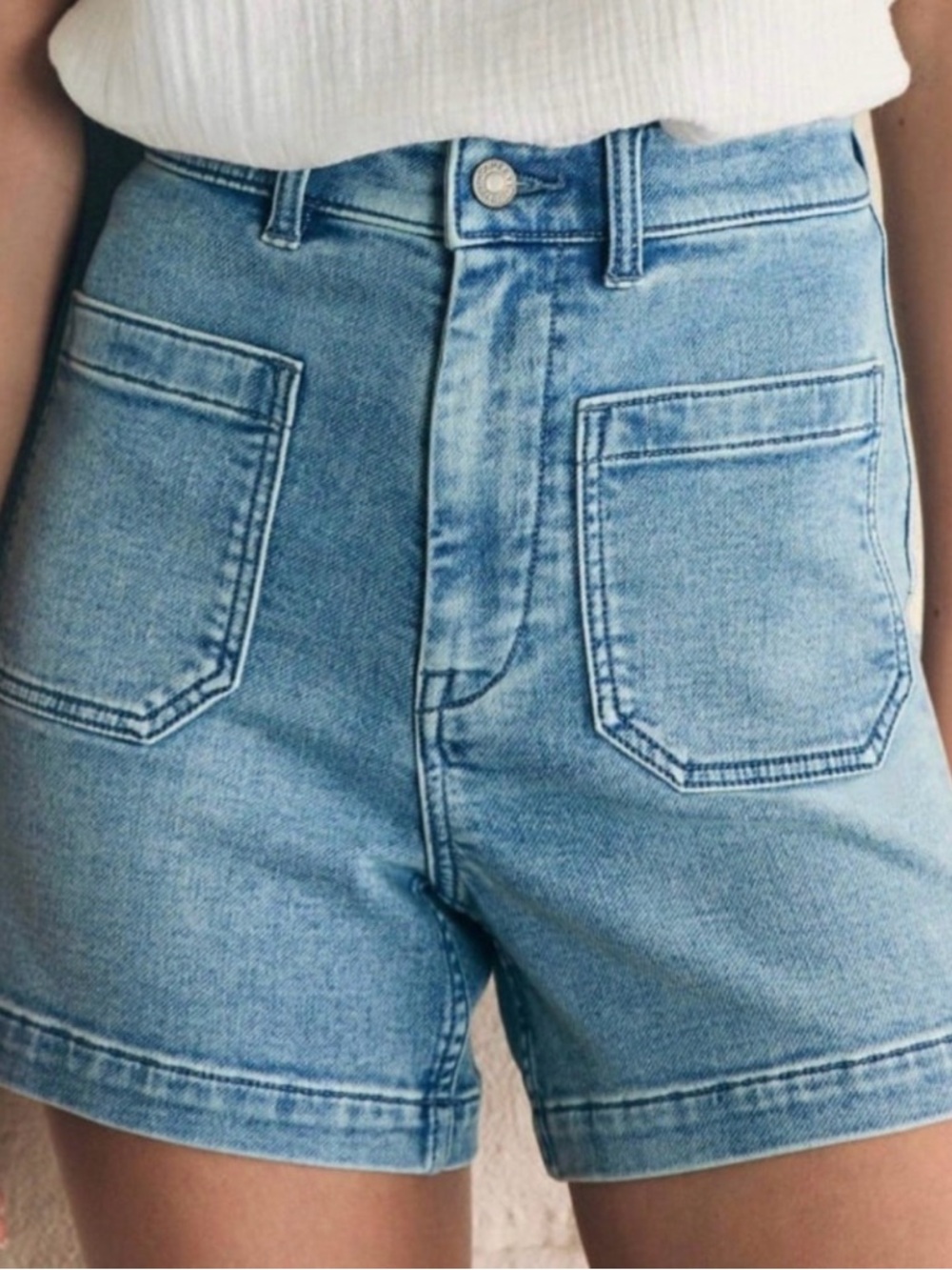 FAHERTY Light Blue Denim High-Rise Women’s Shorts